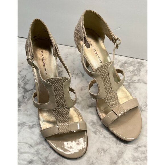 Bandolino Sandals Womens Size 7.5 M Open-Toe Heeled Faux Snake Skin Accent - Picture 13 of 13